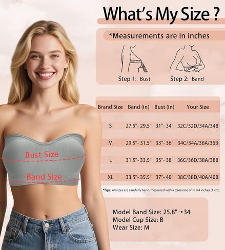 ZYQEXA Strapless Bras for Women - Seamless Non-Slip Wireless Pad Bralette Clear Straps Tube Top Summer Bandeau Bra Pack in Saudi Arabia
