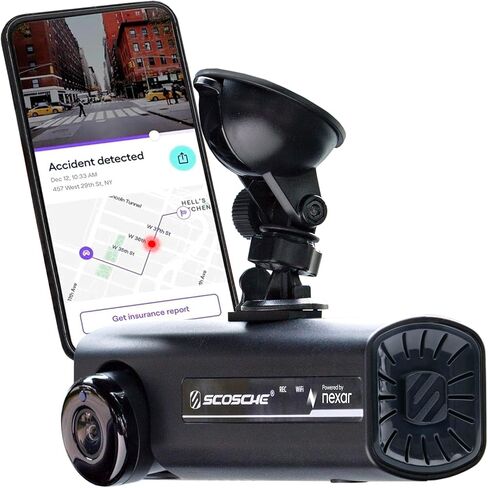 Scosche NEXC2128-XCES0 Full HD Two-Way Smart Dash Cam Powered by Nexar with Suction Cup and 128GB Memory in Kuwait