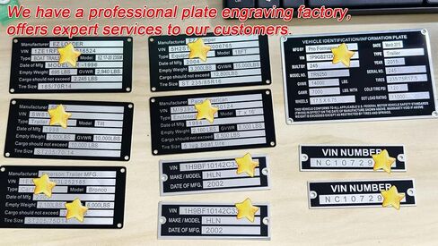 لوحة بيانات لوحة تعريف VIN للمقطورة، علامة تعريف نموذج فارغ، الرقم التسلسلي VIN، الطراز، تاريخ MFG وGVWR، لوحة معرف خلفية لقوارب شاحنات نقل البضائع (جهاز كمبيوتر واحد، V.I.N. والتاريخ، 3.74x2.16) in Kuwait