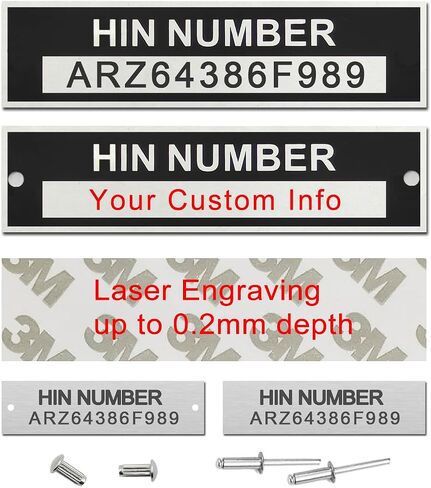 Trailer VIN ID Plate Data TAG Blank Model Identification VIN Serial Number, Model, Date of MFG and GVWR, Tailgating id Plate for Cargo Carriers Trucks Boats (1 PC., V.I.N. & Date, 3.74x2.16) in Saudi Arabia