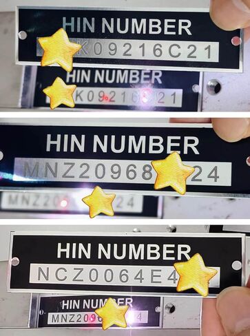 Trailer VIN ID Plate Data TAG Blank Model Identification VIN Serial Number, Model, Date of MFG and GVWR, Tailgating id Plate for Cargo Carriers Trucks Boats (1 PC., V.I.N. & Date, 3.74x2.16) in Saudi Arabia