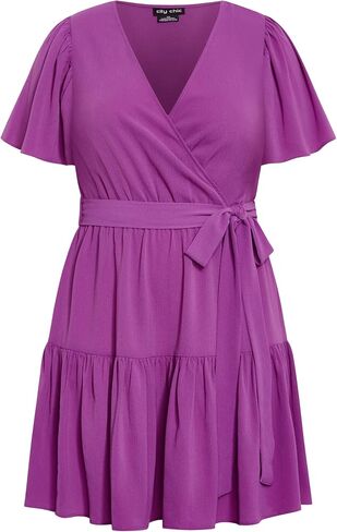 City Chic Women's Dress-Catherine Faux Wrap Tier in Saudi Arabia