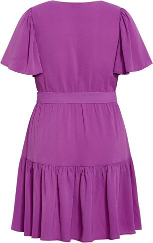 City Chic Women's Dress-Catherine Faux Wrap Tier in Saudi Arabia