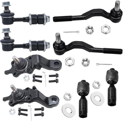 Detroit Axle - 8pc Front Ball Joints Tie Rods for Toyota Tacoma 1995-2000, 2 Lower Ball Joints 4 Inner & Outer Tie Rod End Links 2 Sway Bar Links 1996 1997 1998 1999 2000 Replacement in Saudi Arabia