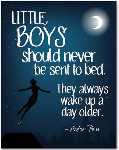 J.M. Barrie-Would You Like An Adventure Now, Or Shall We Have Tea First?-Peter Pan-11x14 Unframed Typography Book Page Print-Great Inspirational Gift & Decor for Nursery and Children's Room Under $15 in Saudi Arabia