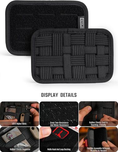 لوحة تنظيم TCM4 Mini EDC، ملحقات حقيبة الظهر مع لوحة خلفية بخطاف أملس، منظم وحدات لحقيبة الأدوات الإدارية مع جيب مفتوح وجيب شبكي (أحمر) in Kuwait