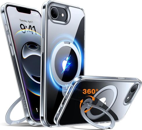TORRAS 360° Spin Magnetic Stand Case for iPhone 16 Pro Max Case, Fit for MagSafe, 12FT Military Grade Protective Case for 16 Pro Max Phone Case with Kickstand Rotatable, Ostand Spin, Clear 6.9 inch in Kuwait