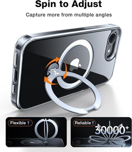TORRAS 360° Spin Magnetic Stand Case for iPhone 16 Pro Max Case, Fit for MagSafe, 12FT Military Grade Protective Case for 16 Pro Max Phone Case with Kickstand Rotatable, Ostand Spin, Clear 6.9 inch in Kuwait