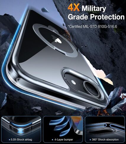 TORRAS 360° Spin Magnetic Stand Case for iPhone 16 Pro Max Case, Fit for MagSafe, 12FT Military Grade Protective Case for 16 Pro Max Phone Case with Kickstand Rotatable, Ostand Spin, Clear 6.9 inch in Kuwait