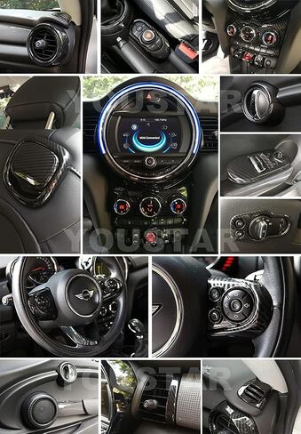 UNICUS Carbon Effect iDrive Control Panel Cover Trim 1x Compatible with MINI Cooper S F55 F56 F57 in Saudi Arabia