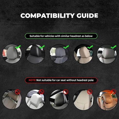 Funny Cartoon Car Headrest Covers, 2D Universal Cute Funny Car Seat Head Rest Protector with Elastic Fit, Breathable Fabric, Soft Non-Slip Headrest Protector for Auto Front Seat Rest Decoration (D) in Saudi Arabia