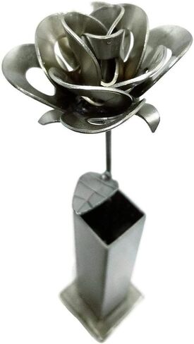Steel Immortal Rose with Vase Centerpiece in Saudi Arabia