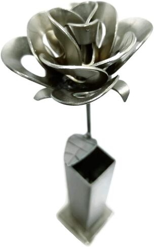 Steel Immortal Rose with Vase Centerpiece in Saudi Arabia