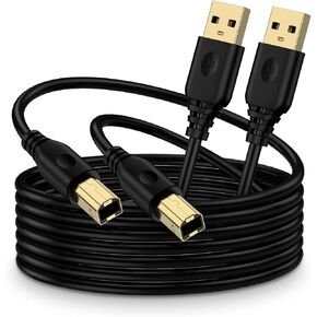 كابل طابعة AILKIN بطول 10 أقدام USB A إلى USB B، ماسح ضوئي لطابعة كمبيوتر المكتب المنزلي إلى كابل موسع USB بطول 10 أقدام، سلك طابعة USB 2.0 طويل عالي السرعة لـ Canon وHP وEpson وBrother وDell وLexmark-أسود in Kuwait