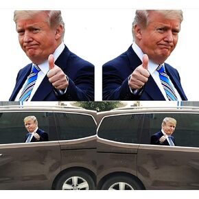 2PCS Trump Stickers Car Window Sticker Car Decal Donald Trump Stickers Window Cling Easy Removal Window Stickers(Right and Left) (Style 1) in Saudi Arabia