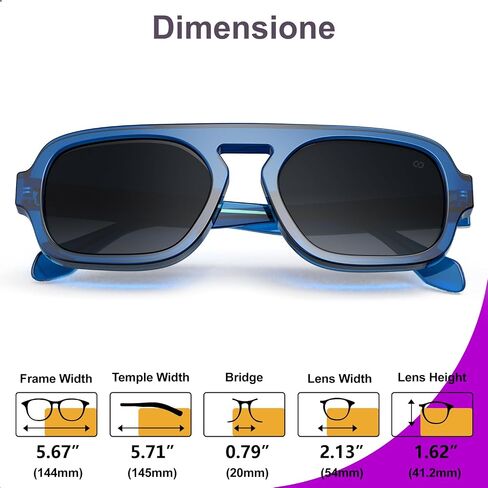 نظارات شمسية VISOONE Aviator العصرية للنساء والرجال في السبعينيات بجزء علوي مسطح كبير وظلال أنيقة من جين in Kuwait