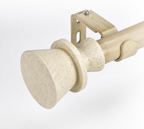 1 Inch Single Curtain Rods 72 to 144 Inches Adjustable Drapery Rods for Window width 68 to 140 Inches, Faux Travertine Finials, Beige Metal Rods in Saudi Arabia