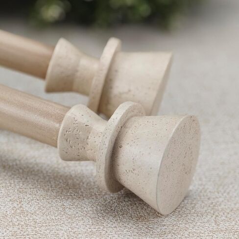 1 Inch Single Curtain Rods 72 to 144 Inches Adjustable Drapery Rods for Window width 68 to 140 Inches, Faux Travertine Finials, Beige Metal Rods in Saudi Arabia
