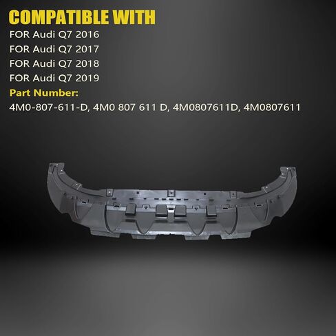 SecosAutoparts Lower Splash Shield Guard Valance Panel Front Bumper Cover Compatible with Audi Q7 2016-2019 Replace# 4M0807611D 4M0807611 in Saudi Arabia
