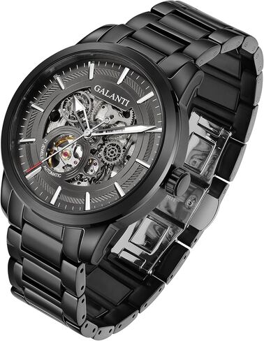 CADISEN Men Automatic Mechanical Watch Stainless Steel Band Waterproof Casual Watches Skeleton in Saudi Arabia