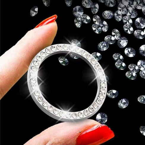 Car Accessories Set for Women, 11 Pieces Bling Interior Decor Kit, Sparkly Steering Wheel Cover, Rhinestone Seat Belt Covers,Daisy Air Vent Clips, Universal Fit,Cute Interior Full Kit (White Diamond) in Saudi Arabia