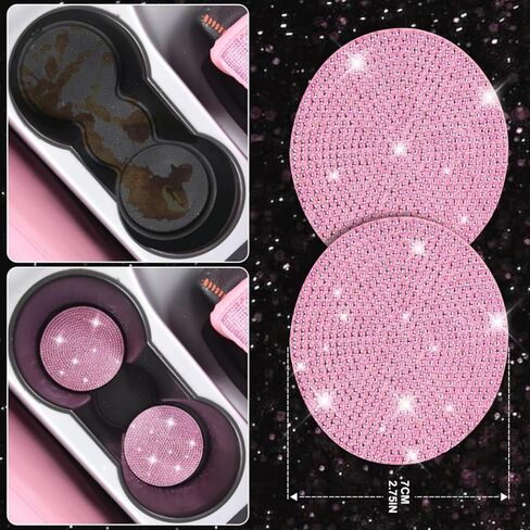 Car Accessories Set for Women, 11 Pieces Bling Interior Decor Kit, Sparkly Steering Wheel Cover, Rhinestone Seat Belt Covers,Daisy Air Vent Clips, Universal Fit,Cute Interior Full Kit (White Diamond) in Saudi Arabia