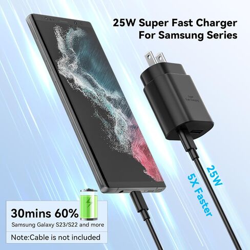 Type C Charger,25W Super Fast Charger Dual Port USB C Wall Charger, Quick Charging Block Compatible with Samsung Galaxy S25 S24 S23 S22/S22 Plus/S20/S21 Ultra Plus,Note 20/Note 10 Plus/iPhone 16/15 in Saudi Arabia
