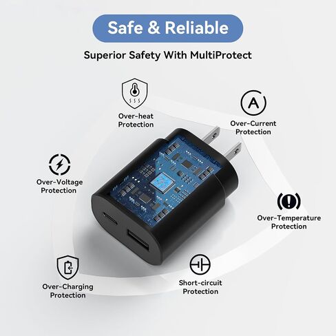 Type C Charger,25W Super Fast Charger Dual Port USB C Wall Charger, Quick Charging Block Compatible with Samsung Galaxy S25 S24 S23 S22/S22 Plus/S20/S21 Ultra Plus,Note 20/Note 10 Plus/iPhone 16/15 in Saudi Arabia
