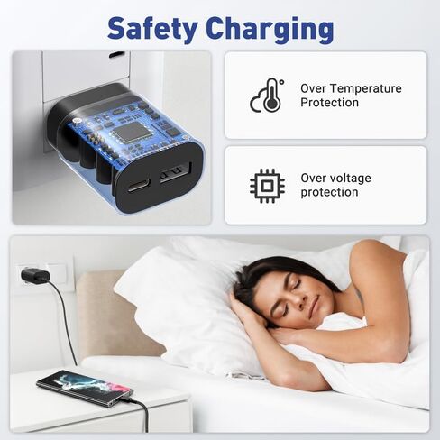 Type C Charger,25W Super Fast Charger Dual Port USB C Wall Charger, Quick Charging Block Compatible with Samsung Galaxy S25 S24 S23 S22/S22 Plus/S20/S21 Ultra Plus,Note 20/Note 10 Plus/iPhone 16/15 in Saudi Arabia