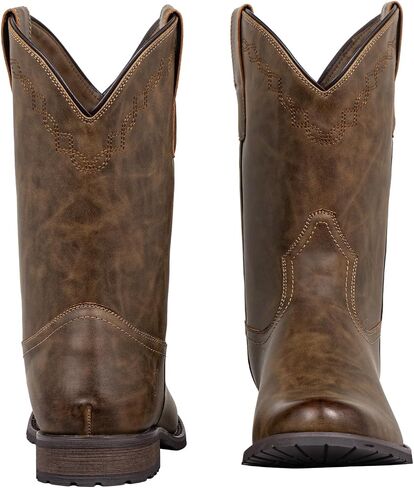 J's.o.l.e Cowboy Boots for Men Round Toe Casual Western Boots Pull on Dress Men's Silp Resistant Work Boots in Saudi Arabia