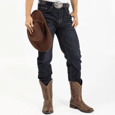 J's.o.l.e Cowboy Boots for Men Round Toe Casual Western Boots Pull on Dress Men's Silp Resistant Work Boots in Saudi Arabia