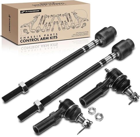 مجموعة A-Premium مكونة من 4 قطع، طقم نهاية قضيب ربط أمامي داخلي وخارجي، متوافق مع Buick وChevrolet وOldsmobile وPontiac - 1993-1996 - Century، Lumina APV، Cutlass Ciera & Cruiser، Silhouette، Trans Sport in Saudi Arabia
