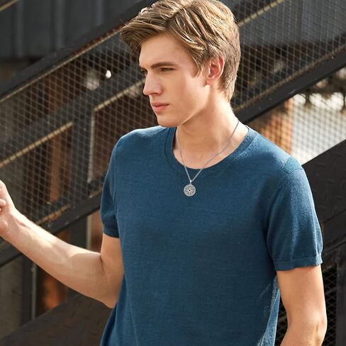 Kingwhyte البوصلة القلائد للرجال 925 الفضة الاسترليني البوصلة السفر قلادة الصداقة تعويذة السفر قلادة ملهمة هدية التخرج in Kuwait