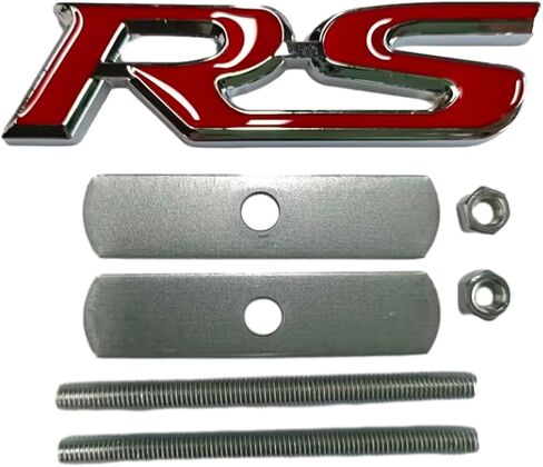 3D Raised Letters RS Emblem Grill Metal Badge Fits for Camaro Series Automotive Decoration(Red) in Saudi Arabia