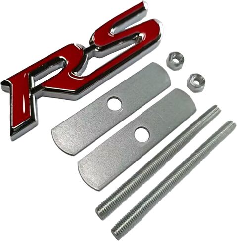 3D Raised Letters RS Emblem Grill Metal Badge Fits for Camaro Series Automotive Decoration(Red) in Saudi Arabia