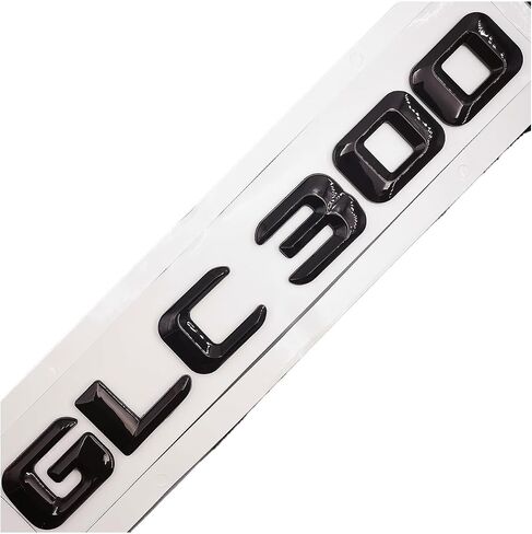 Original Size 1:1 Car Rear Tail Emblem Number Letters Car Sticker for GLC300 GLC 300 Chrome Silver/Matte Black(Glossy Black-Sharp) in Saudi Arabia