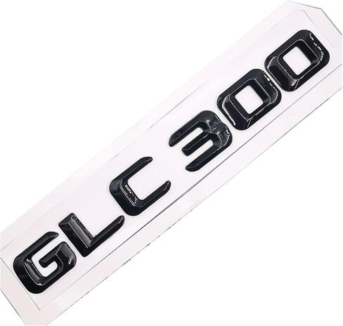 Original Size 1:1 Car Rear Tail Emblem Number Letters Car Sticker for GLC300 GLC 300 Chrome Silver/Matte Black(Glossy Black-Sharp) in Saudi Arabia