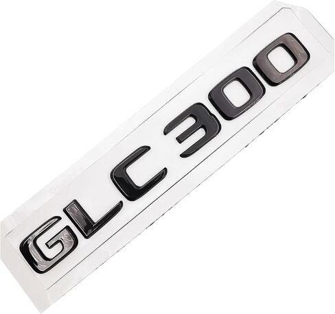 Original Size 1:1 Car Rear Tail Emblem Number Letters Car Sticker for GLC300 GLC 300 Chrome Silver/Matte Black(Glossy Black-Sharp) in Saudi Arabia
