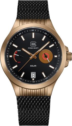 ساعة جلوك للرجال كوارتز قابلة لإعادة الشحن بالطاقة الشمسية | علبة 42 ملم | ساعة يد بعلبة فولاذية وعرض للتاريخ | ساعة رجالية بمؤشرات ومؤشرات سوبرلومينوفا سويسرية | GW-19 (ذئب البراري) in Kuwait