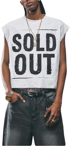 Verdusa Men's Letter Print Graphic Tees Summer Tank Tops Sleeveless Going Out T Shirt in Saudi Arabia
