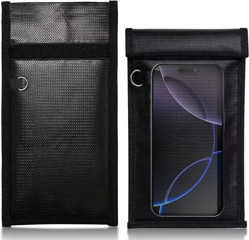 1 Pack Faraday Bag for Phones & Car Keys Anti-Tracking, RFID Shielding Car Key Signal Shielding Bag Carbon Fiber Anti-Theft Protection Faraday Pouch - Black in Saudi Arabia
