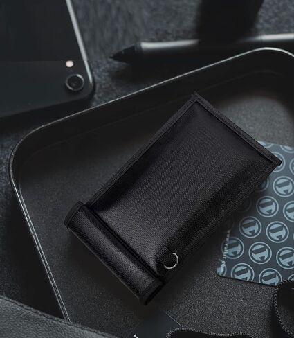 1 Pack Faraday Bag for Phones & Car Keys Anti-Tracking, RFID Shielding Car Key Signal Shielding Bag Carbon Fiber Anti-Theft Protection Faraday Pouch - Black in Saudi Arabia