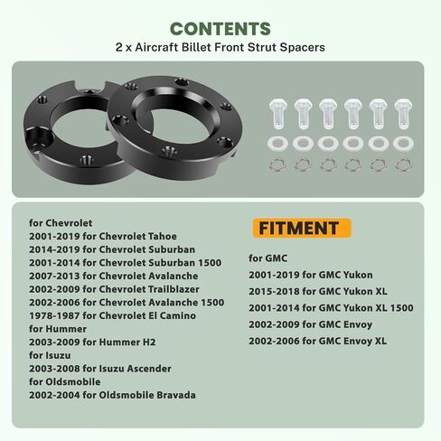 مجموعة رفع التسوية الخلفية SCITOO 2 بوصة متوافقة مع GMC Yukon 2001-2019، Yukon XL 2015-2018، Yukon XL 1500 2001-2014، Envoy 2002-2009، Envoy XL 2002-2006 in Saudi Arabia