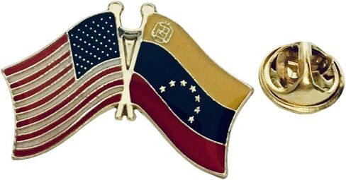 Trade Winds USA 50 Star & Venezuela 7 Star with Crest Flag Bike Hat Cap Lapel Pin in Saudi Arabia