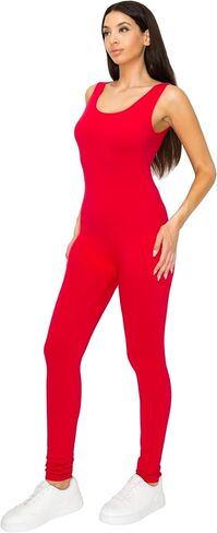 Women's Cotton Stretch One Piece Bodysuit Catsuit in Saudi Arabia