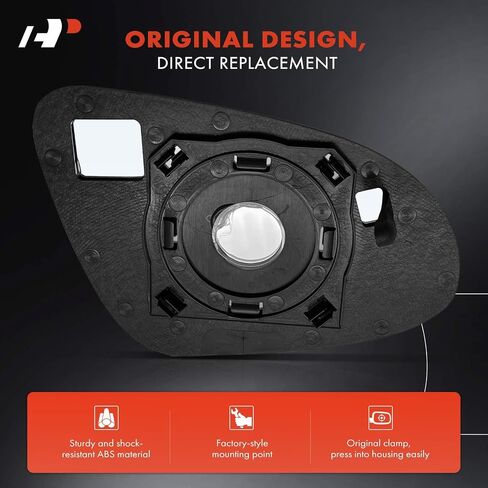 A-Premium Left Driver Side Non-Heated Mirror Glass with Backing Plate - Compatible with Toyota Prius C 2012-2019 - Exterior Side View Flat Mirror in Saudi Arabia