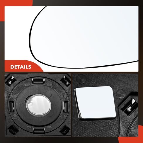 A-Premium Left Driver Side Non-Heated Mirror Glass with Backing Plate - Compatible with Toyota Prius C 2012-2019 - Exterior Side View Flat Mirror in Saudi Arabia
