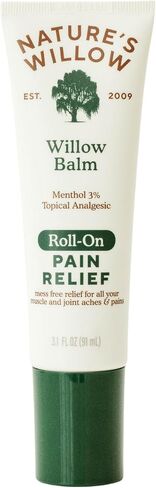 NEW Nature's Willow ROLL-ON لتخفيف الآلام | سريع المفعول، بدون فوضى لتخفيف آلام الظهر والرقبة والركبتين والمفاصل | لحاء الصفصاف والمنثول | رائحة نظيفة ومنعشة | بدون صبغات أو عطور صناعية | 3.1 أونصة سائلة | 1-حزمة in Kuwait