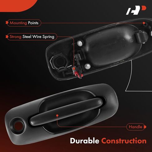 A-Premium Front Right Passenger Side Exterior Door Handle with Keyhole Compatible with Chrysler Town & Country 2001-2007, Voyager 2001-2003 & Dodge Caravan/Grand Caravan 2001-2007, Smooth Black in Saudi Arabia