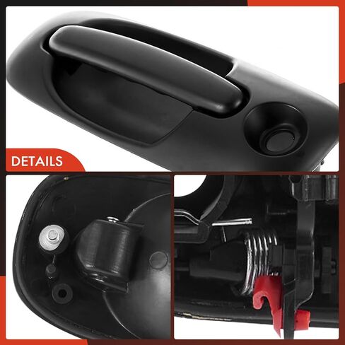A-Premium Front Right Passenger Side Exterior Door Handle with Keyhole Compatible with Chrysler Town & Country 2001-2007, Voyager 2001-2003 & Dodge Caravan/Grand Caravan 2001-2007, Smooth Black in Saudi Arabia